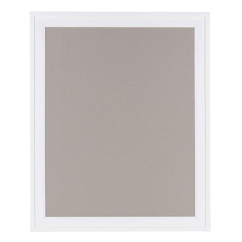 DesignOvation Bosc Framed Gray Linen Fabric Pinboard, 23.5x29.5, White