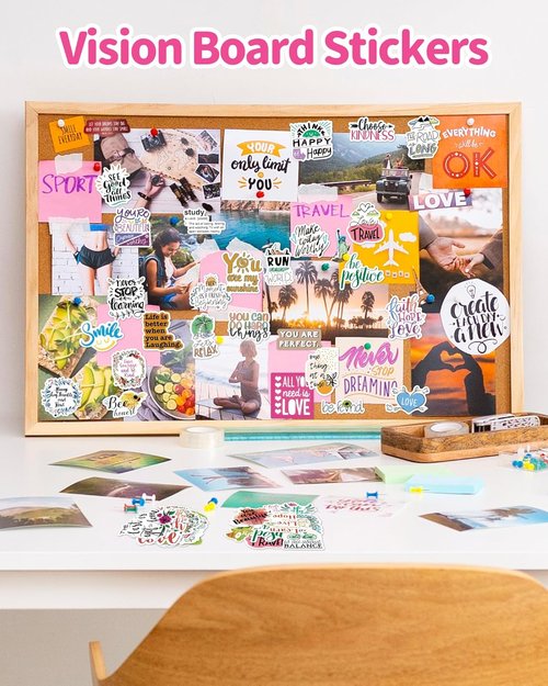 Skiennix 300 PCS Inspirational Stickers - Motivational Vinyl Stickers for Scrapbooking & Vision Boards | Perfect for Adults, Teens & Students