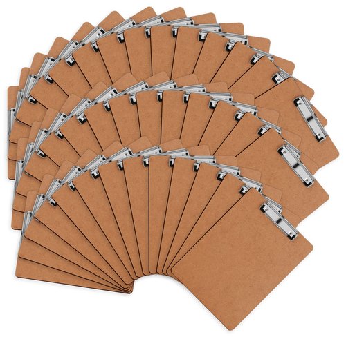 Clipboards, HERKKA 42 Pack Hardboard Office Clipboards Low Profile Clip Standard A4 Letter Size, ECO Friendly