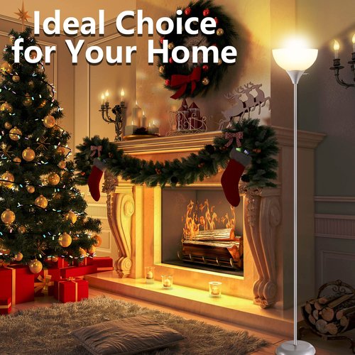 RISLG Floor Lamp, Standing Lamp, Modern Floor Lamps with Drop-Resistant White Lampshade, E26 Socket, Industrial Floor Lamp for Living Room Bedroom Study Office