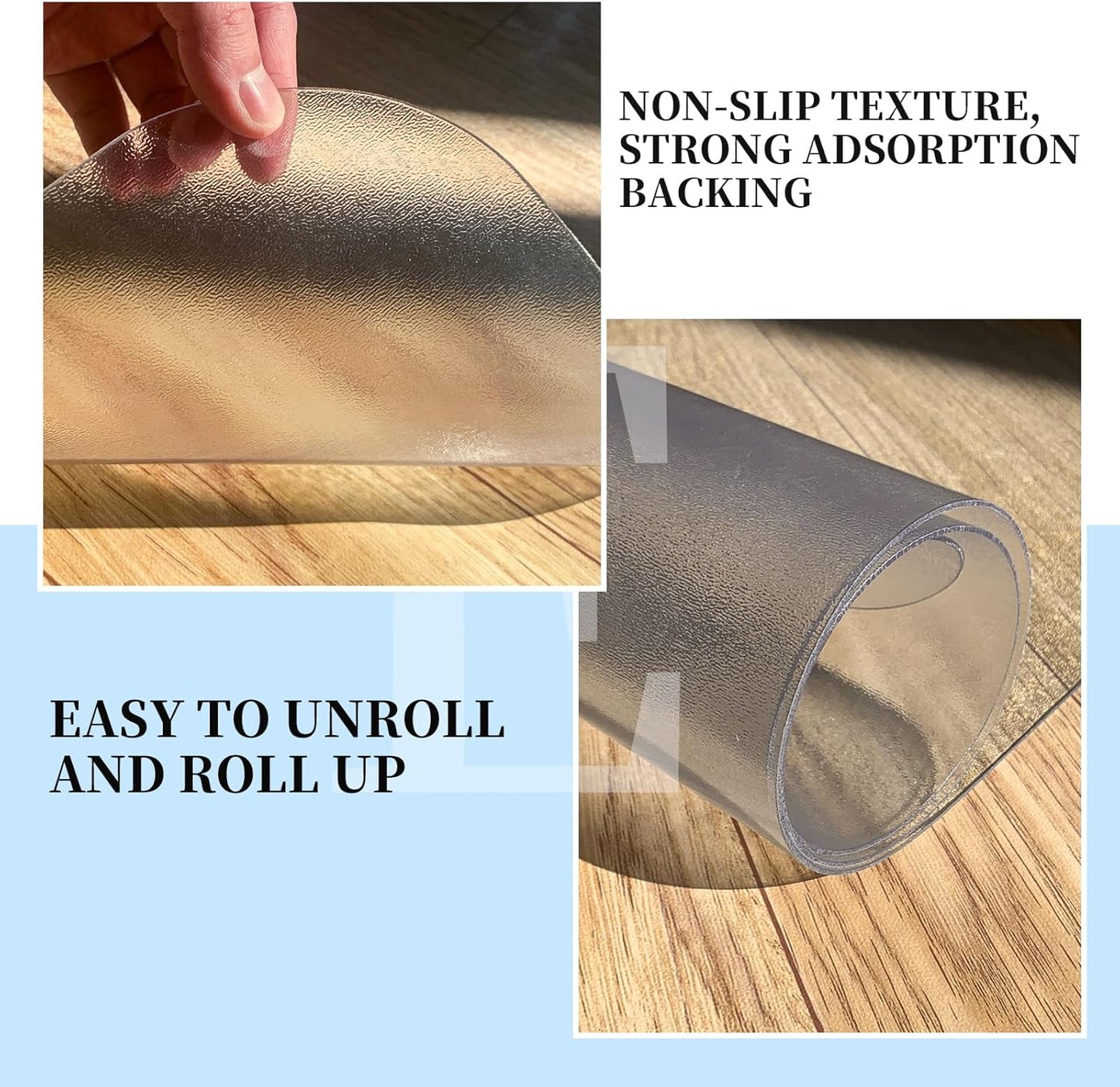 Tonaus Office Chair Mat - 30" x 48" Transparent PVC Floor Protector for Hardwood Floors