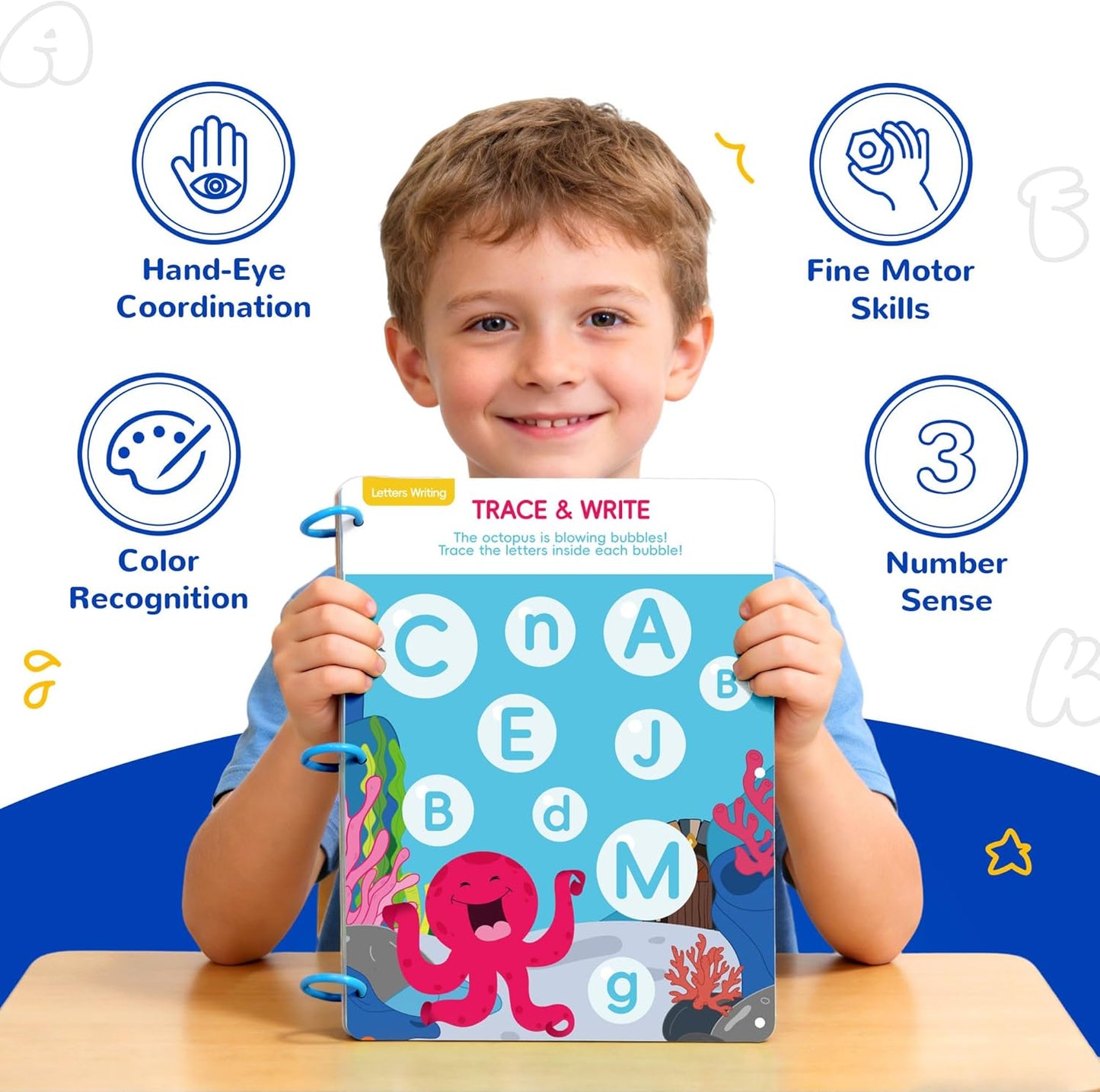 YPLUS Reusable Handwriting Practice Books for Kids 5-8 | Magic Writing Set - Ideal Montessori Learning Toy