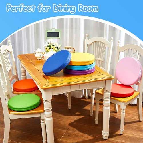 Marsui 12 Pcs Extra Thick Round Floor Cushions for Kids Toddlers 14" Flexible Seating Pillows for Classroom Elementary Daycare Preschool Playroom Reading Corner Alternative Sitting Chairs(Rainbow)
