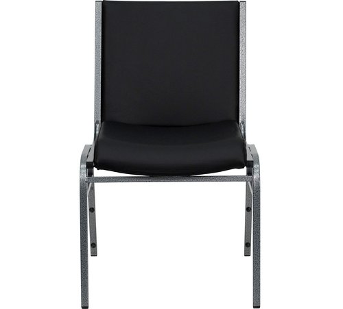 Flash Furniture Hercules Series Heavy Duty Stack Chair, Set of 1, Black Vinyl