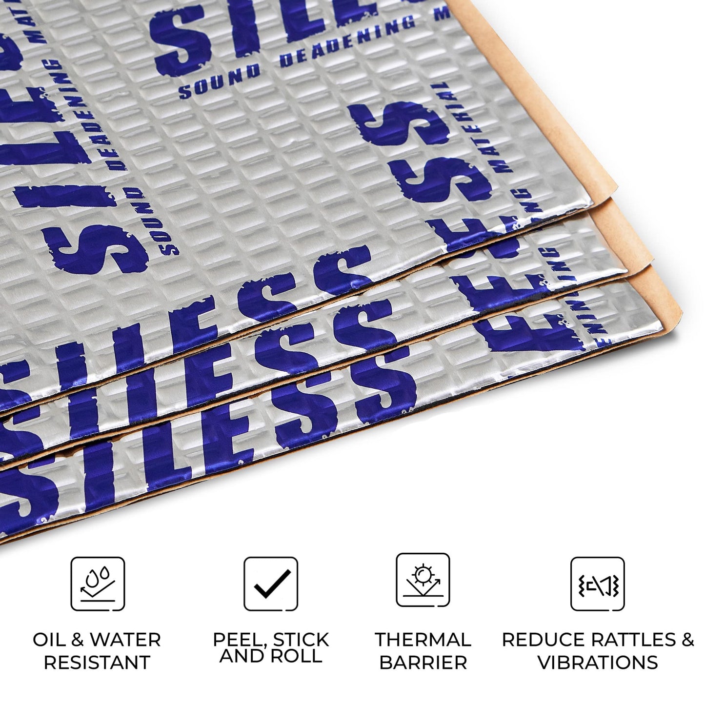 Siless 50 mil (1.3mm) 52 sqft Car Sound Deadening mat - Butyl Automotive Sound Deadener - Noise Insulation and Vibration Dampening Material ( 52 sqft)