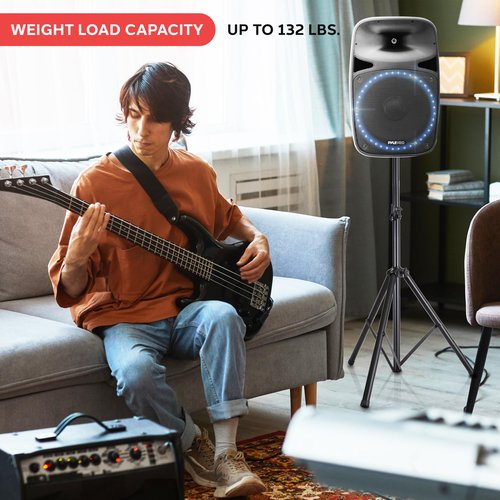 PYLE-PRO Universal Speaker Stand Mount Holder - 6’ft Heavy Duty Tripod w/Telescoping Height Adjustment 40” to 71” 35mm Compatible Insert Knob Style Lock Perfect for On-Stage or in-Studio Use AZPSTND2