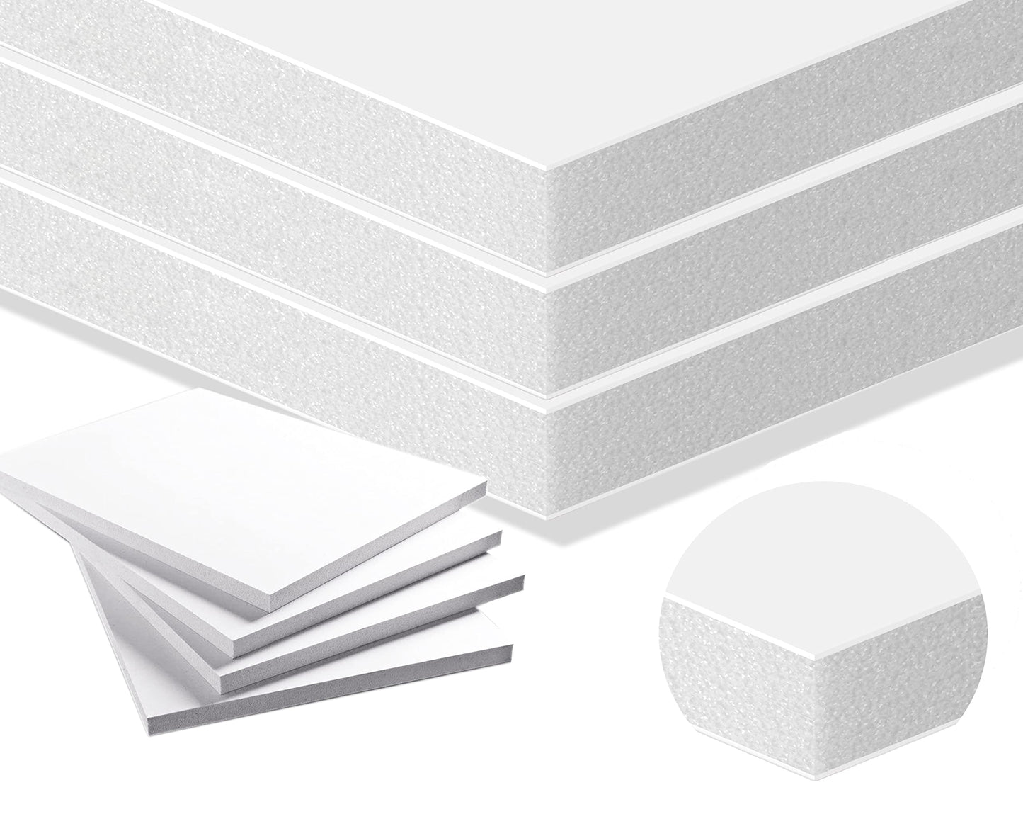 Foam Board 12x16 5PK 3/8 Thick Rigid Foam Core Boards, Foam Poster Board White Foamboard 12x16 Large Acid Free Foamcore Sheets, Polystyrene Foamboard Large Foamcore Backing for Backdrop, Display