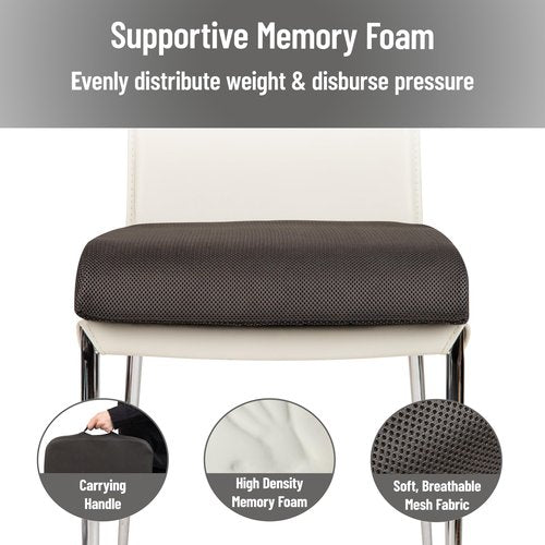 Mind Reader Air-Cloud Seat Cushion, Ergonomic Support for Posture, Pressure Relief, and Pain Reduction, Portable with Washable Cover, Memory Foam, Gray