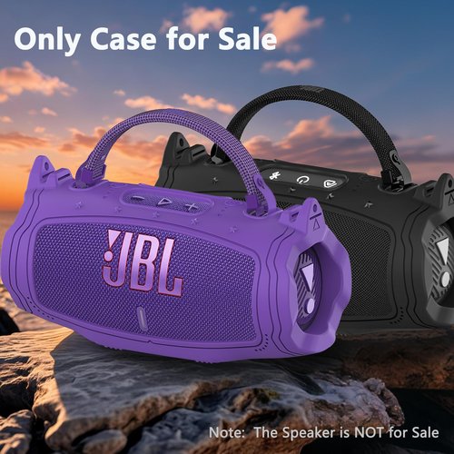 XEGIMOR Silicone Cover Case for JBL Charge 6 Portable Bluetooth Speaker Accessories, Charge 6 Speaker Protective Case with Shoulder Strap (Black Cover)