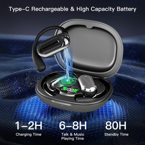 AI Translation Earbuds Real Time – 144 Languages (Incl. Spanish), Bluetooth 5.4, 80H Battery, Waterproof, 5 Modes for Business, Travel & Learning&Meetings & Study