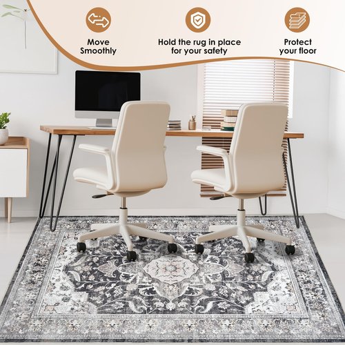 Large Office Chair Mat Desk Chair Mat for Hardwood Floor, Easy Glide for Office Home Gaming for Tile Floor,Large Floor Protector Rug,Anti-Slip, Chenille Three-Layer Material (Brown, 48x60)