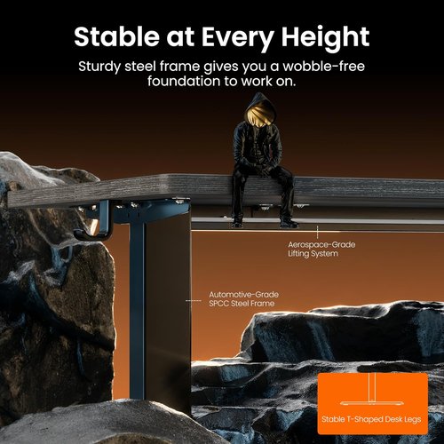 ErGear Electric Standing Desk - Height Adjustable 71 x 30 Inches | Memory Sit-Stand Home Office Desk in Grey