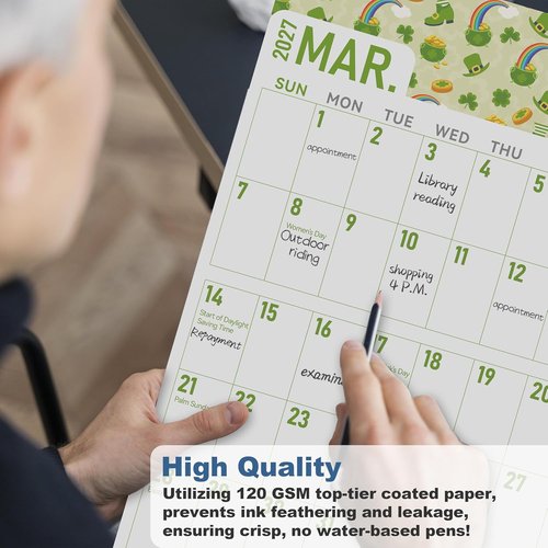 GuassLee Wall Calendar 2026-2027 | Large 23"x14" Vertical Monthly Planner with Big Numbers for Easy Viewing