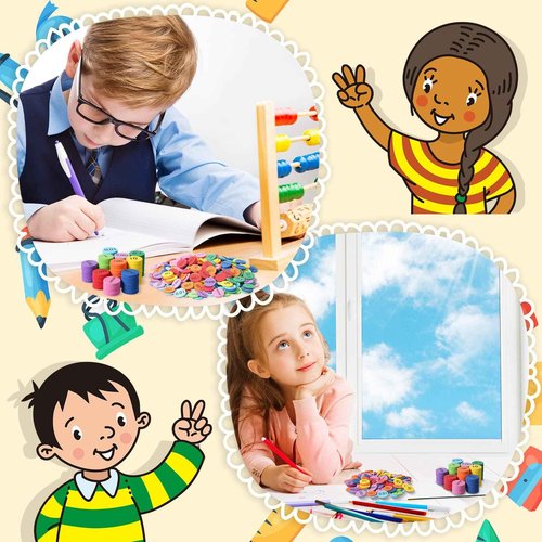 Kingdder Place Value Disks 10 Decimals to Whole Numbers Counting Chips for Kids Base 10 Place Value Manipulatives Math Counters Discs Set for Elementary School Math Supplies(3000 Pcs)