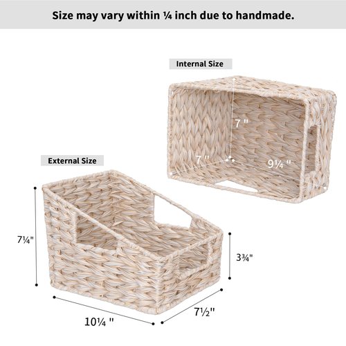 GRANNY SAYS Bundle of 1-Pack Small Waste Basket for Rubbish & 2-Pack Wicker Shelf Baskets