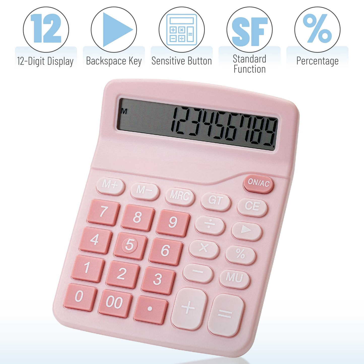 Mr. Pen- Calculator, Pink, Calculators Large Display