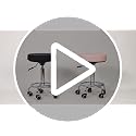 LIMKOMES Black Heavy-Duty Adjustable Rolling Stool with Wheels & Foot Ring