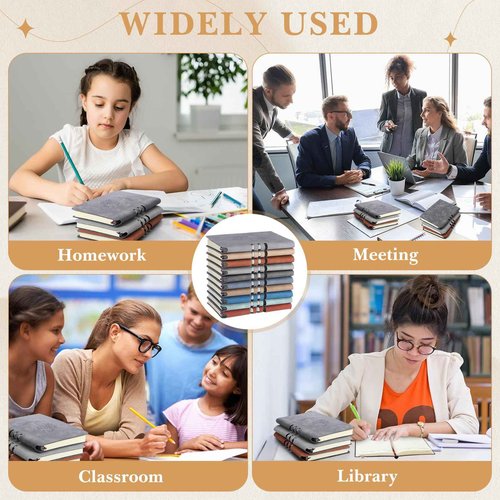 Eaasty 20 Pack A6 PU Leather Journal Notebooks Mini Pocket Notebook Bulk Tree Journal Small Lined Notepad Employee Appreciation Gifts Bulk for Work Travel School Office, 5.5 x 3.9 Inch(Morandi)
