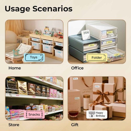 POLONO Label Maker Machine with Tape, P31S Bluetooth Label Printer, Mini Label Maker with Multiple Templates for School Office Home Organization, Wireless Portable Thermal Printer for Storage, White