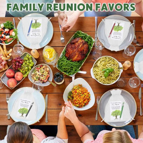 Janlaugh 50 Sets Family Reunion Favors a Family's Love Is Forever Pens with Remembering Our Roots Notepad for Home Reunion Gathering Party Favors Decorations Household Gifts Souvenir