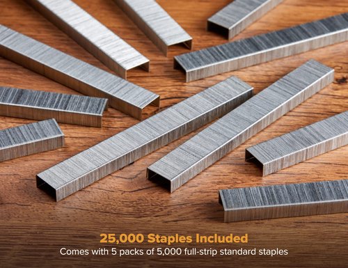 Bostitch Office Premium Standard Staples, 1/4" Length, High-Carbon Steel, 5000 Per Box, 5-Pack