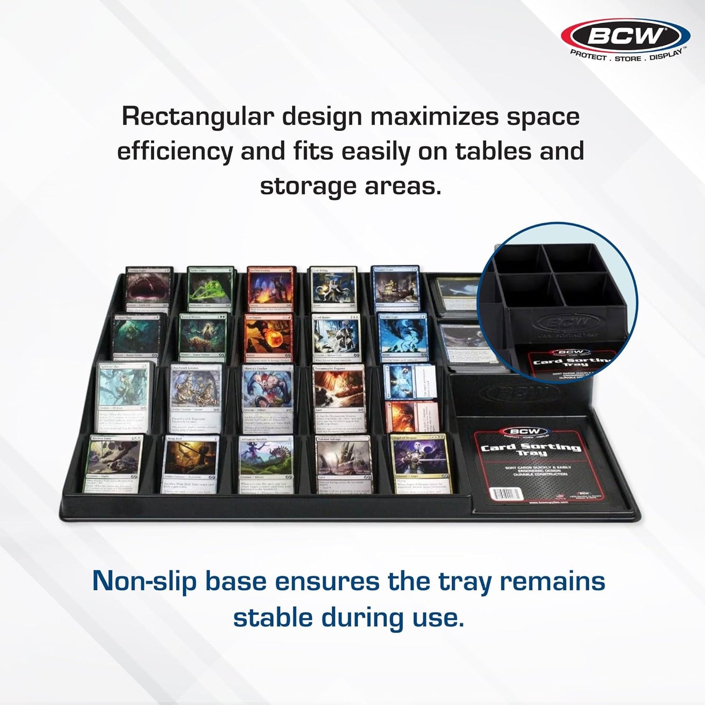 BCW Card Sorting Tray - 24-Cell Trading Card Organizer for TCG & Sports Cards | Perfect for Pokémon, Baseball, Magic