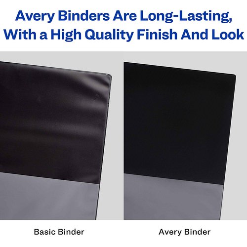 Avery Heavy-Duty View 3 Ring Binder, 1.5" Slant Rings, Holds 11" x 17" Paper, White Binders (6-Pack of 72125)