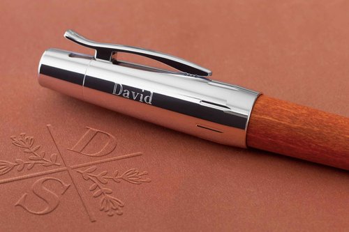 Faber-Castell e-motion Fountain Pen, Wood and Chrome Brown - Fine