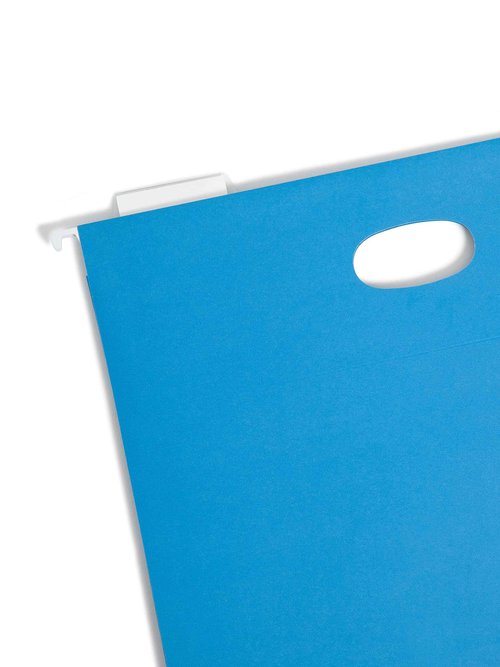 Smead Hanging Pocket with Full-Height Gusset, 2” Expansion, 1/5-Cut Adjustable Tab, Letter Size, Sky Blue, 25 per Box (64250)