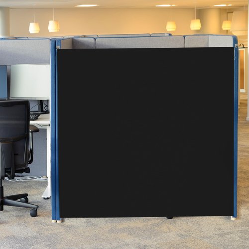 ROYALAY 53 x 78 Inch Privacy Curtains for Room Divider, Desk Shade for Cubicle to Block Light with Hook, Temporary Doors for a Room Privacy, Black