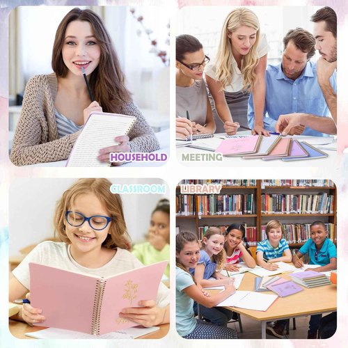 Cholemy 20 Pack Spiral Notebook Aesthetic School Supplies A5 Macaron Pastel Floral Notebook Writing Journals for Student College Ruled Journals 100 Pages/ 50 Sheets for Women Men Office Gift
