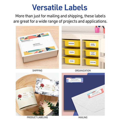 Avery Printable Shipping Labels with Sure Feed, 2" x 4" Customizable Stickers, White, 1,000 Blank Mailing Labels, Great for Mailing, Shipping, and More (8463)