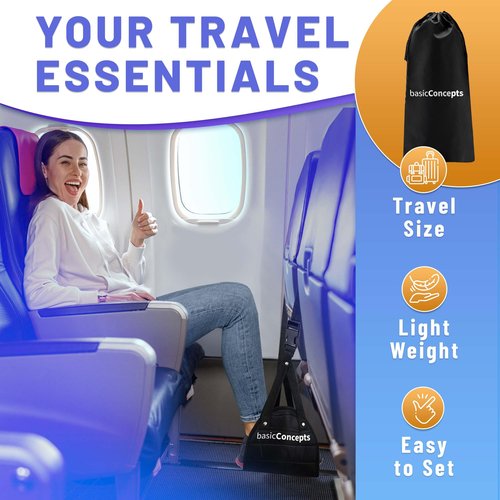 Airplane Footrest (4 Pack), Perfect Foot Hammock for Airplane Travel or Office - Relax Your Feet
