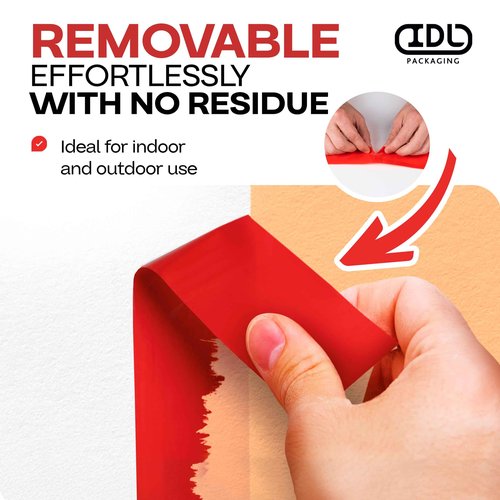 IDL Packaging 2" x 60 Yards Red Stucco Tape, 3 Rolls, Heavy-Duty, Smooth Edge - 60 Days Long-Lasting Bond, Leave No Traces - UV Resistant, Waterproof