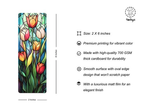 TwoDays 10Pcs Stained Glass Art Flower Bookmark for Reading Women, Cute Floral Bookish Gifts for Book Lovers Booktok, Fancy Book Accessories (6'' X 2'')