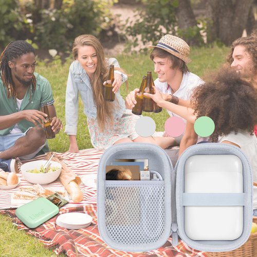 Lebakort Storage Case Compatible with Liene 2x3” Photo Printer Mini Instant Portable Color Mono Photo Printer (Green Case)