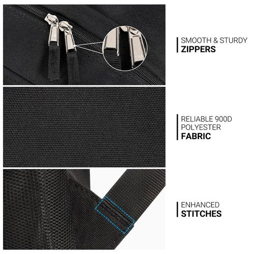 ZORFIN 26L Black Backpack for School, College, and Travel: Water Resistant Bookbag with 8 Compartments