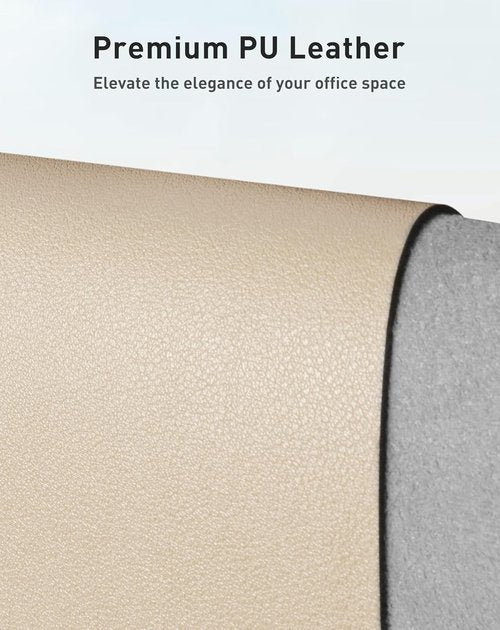 Aothia Faux Leather Desk Mat - Large Non-Slip Mouse Pad with Waterproof Surface | Beige (63" x 17")