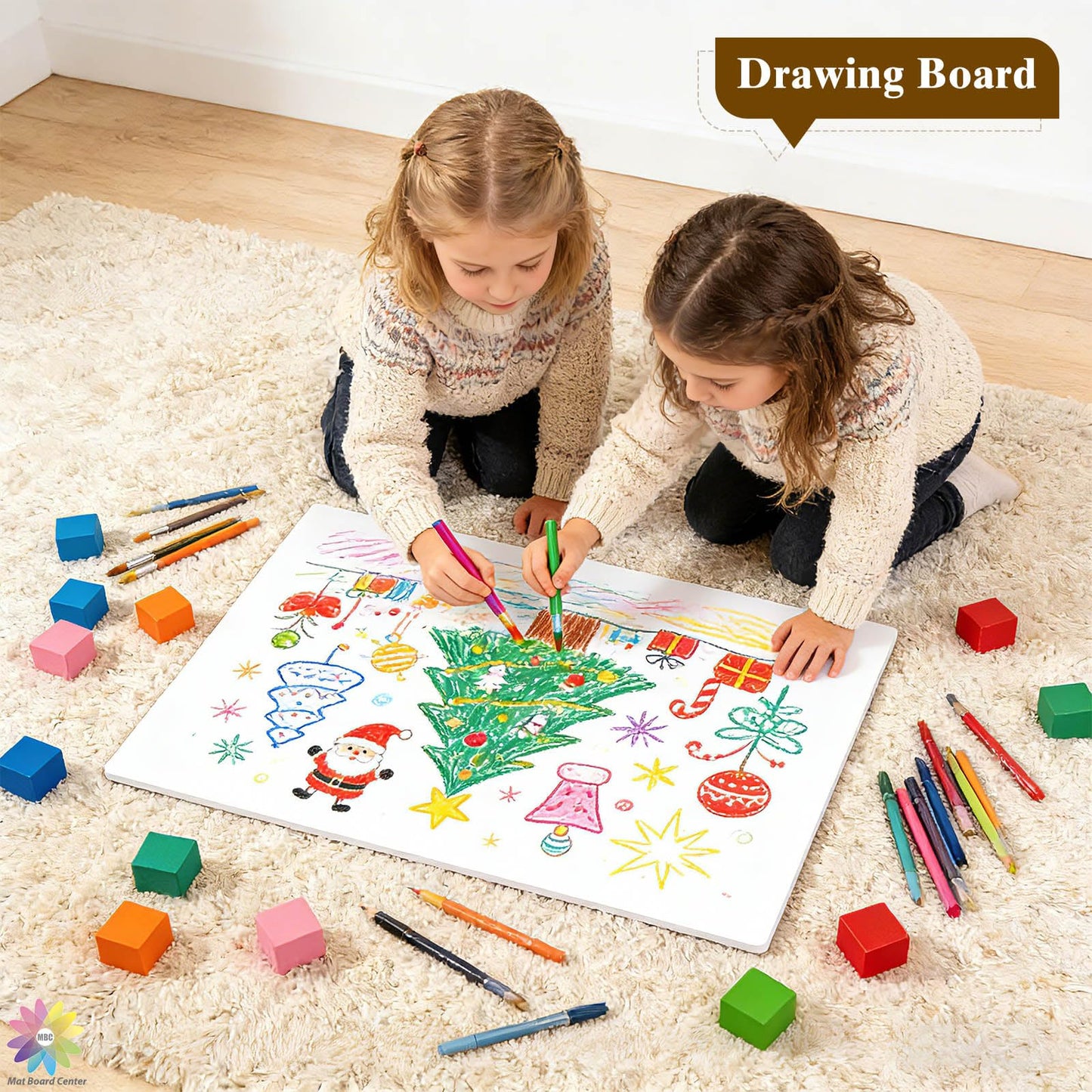 Mat Board Center, 12 Pack 12x12 White Foam Boards, Acid Free Foam Core Board, 1/8 inch Thick