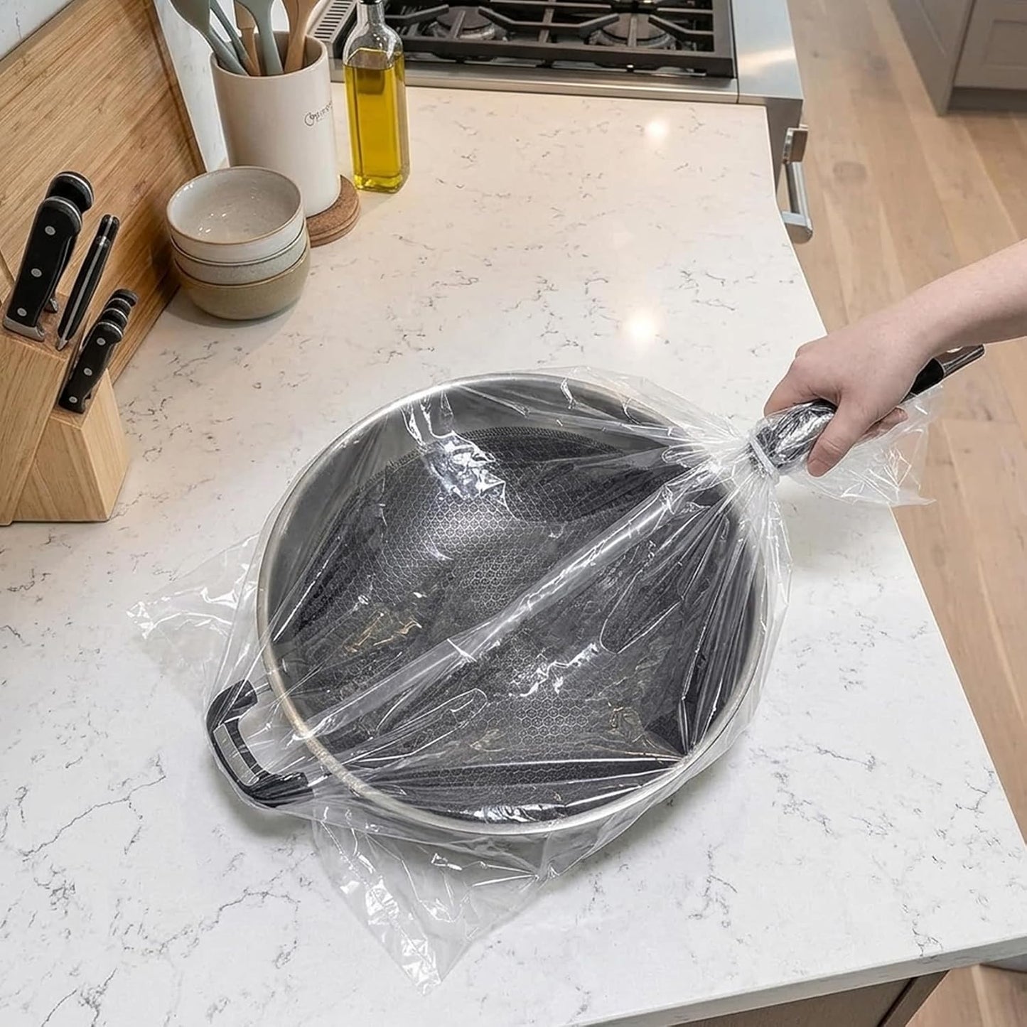 Skiennix Clear Plastic Bags - 18x24 Inches for Packaging & Storage | 50 Flat Open Poly Bags
