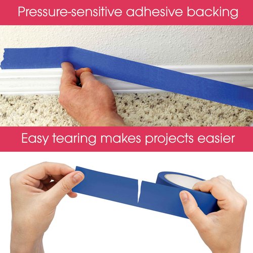 Better Office Products Blue Painters Tape, 2 Inch x 55 Yards, Bulk 10 Pack, Adhesive Painting Tape, Bulk Pack General Purpose Masking Tape, 10 Rolls x 55 Yards, 550 Total Yards