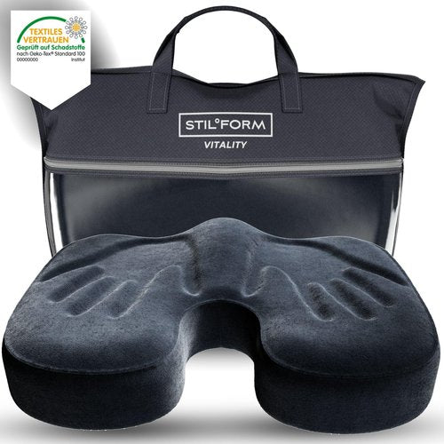 Stilform Ergonomic Seat Cushion Orthopedic Gel Memory Foam Cushion, Office Chair Cushion, Computer Chair Cushion, Oeko-TEX 100 Certified for Comfort and Posture