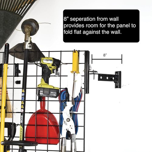 Garage Organizer Panel - Wall Mounted Pivoting System | 22-Piece Kit for Efficient Storage