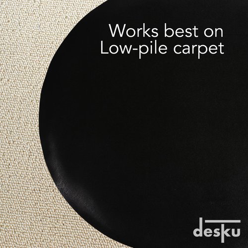 DESKU Super Oval Desk Chair Mat – Heavy-Duty PVC Mats for Carpet Floor Protection, Black, 36" x 48" Inches, Made in The USA