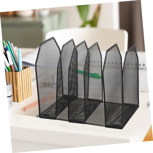 OSALADI Upright Mesh Desk File Organizer Removable Section Sorter for Office Home and Classroom Storage Stylish and Functional File Holder
