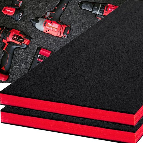 ONREVA Tool Box Foam, 2Pack 54x30x2 inch, Foam Inserts for Cases, Polyethylene Storage Sheets for Toolbox Hard Case, Tool Shadow Insert, Kaizen Organizer Sheet