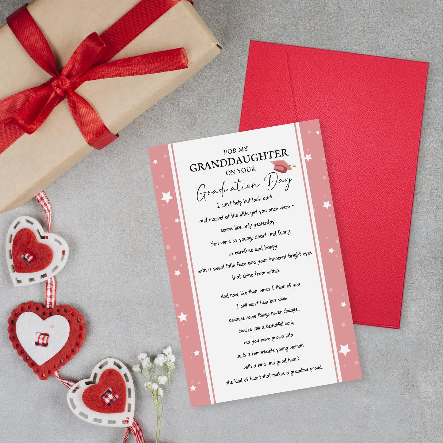 Ogeby Heartfelt Granddaughter Graduation Card, Poem Congratulations Card from Grandpa, For My Granddaughter On Your Graduation