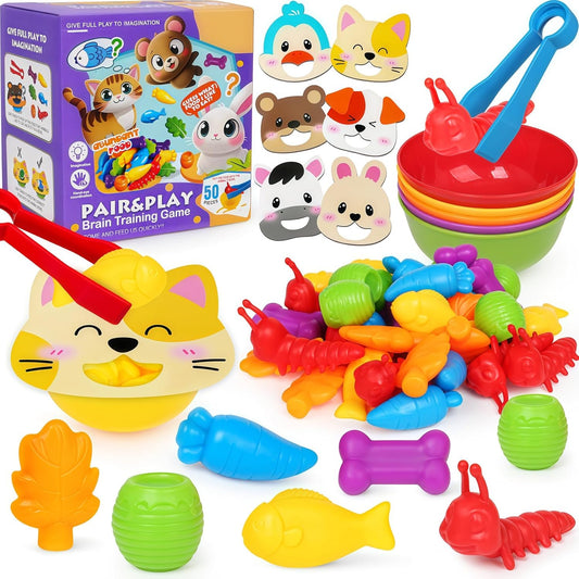 Skiennix Counting Animals Color Sorting Toys - Montessori Learning Game for Toddlers | Perfect Christmas Gift for Ages 3+