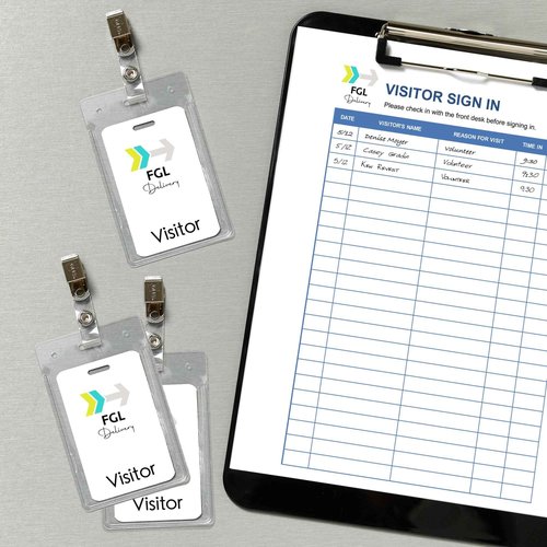 Avery Heavy Duty Badge Holders, 3.5" x 2.25", 50 Vertical Name Badge Holders with Clips (2920)
