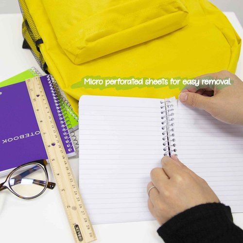 BAZIC Products Composition Notebook 100 Sheet 5" x 7" Poly Cover Spiral Notebook, Writing Journal Notebooks Assorted Color, 36-Pack